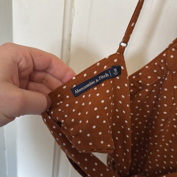 Abercrombie and Fitch Carmel Brown Fawn Polka Dot Jumpsuit - Picture 5 of 7